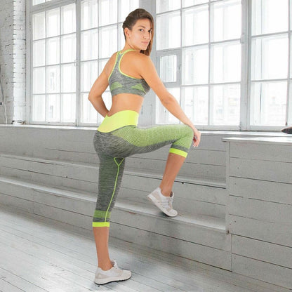 Aquarius Fitness Women Yoga Sportswear Set Green Small