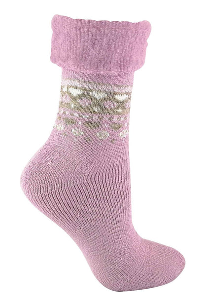 Ladies Turnover Top Wool Bed Socks