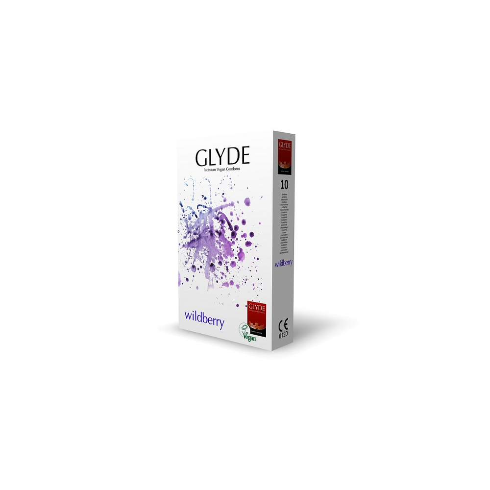 Glyde Ultra Wildberry Flavour Vegan Condoms 10 Pack