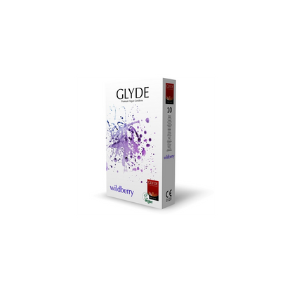 Glyde Ultra Wildberry Flavour Vegan Condoms 10 Pack