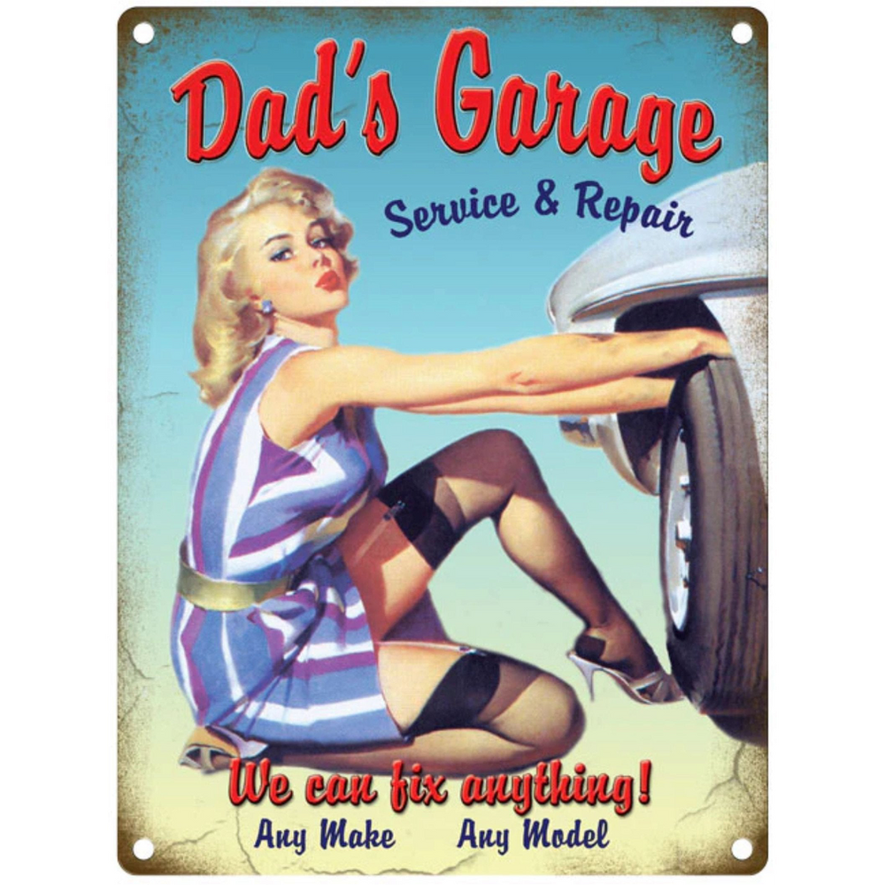 Large Metal Sign 60 x 49.5cm Vintage Retro Dad's Garage
