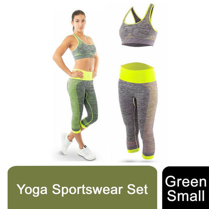 Aquarius Fitness Women Yoga Sportswear Set Green Small