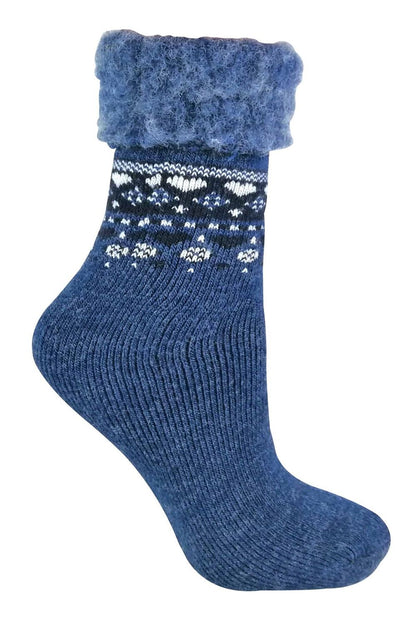 Ladies Turnover Top Wool Bed Socks