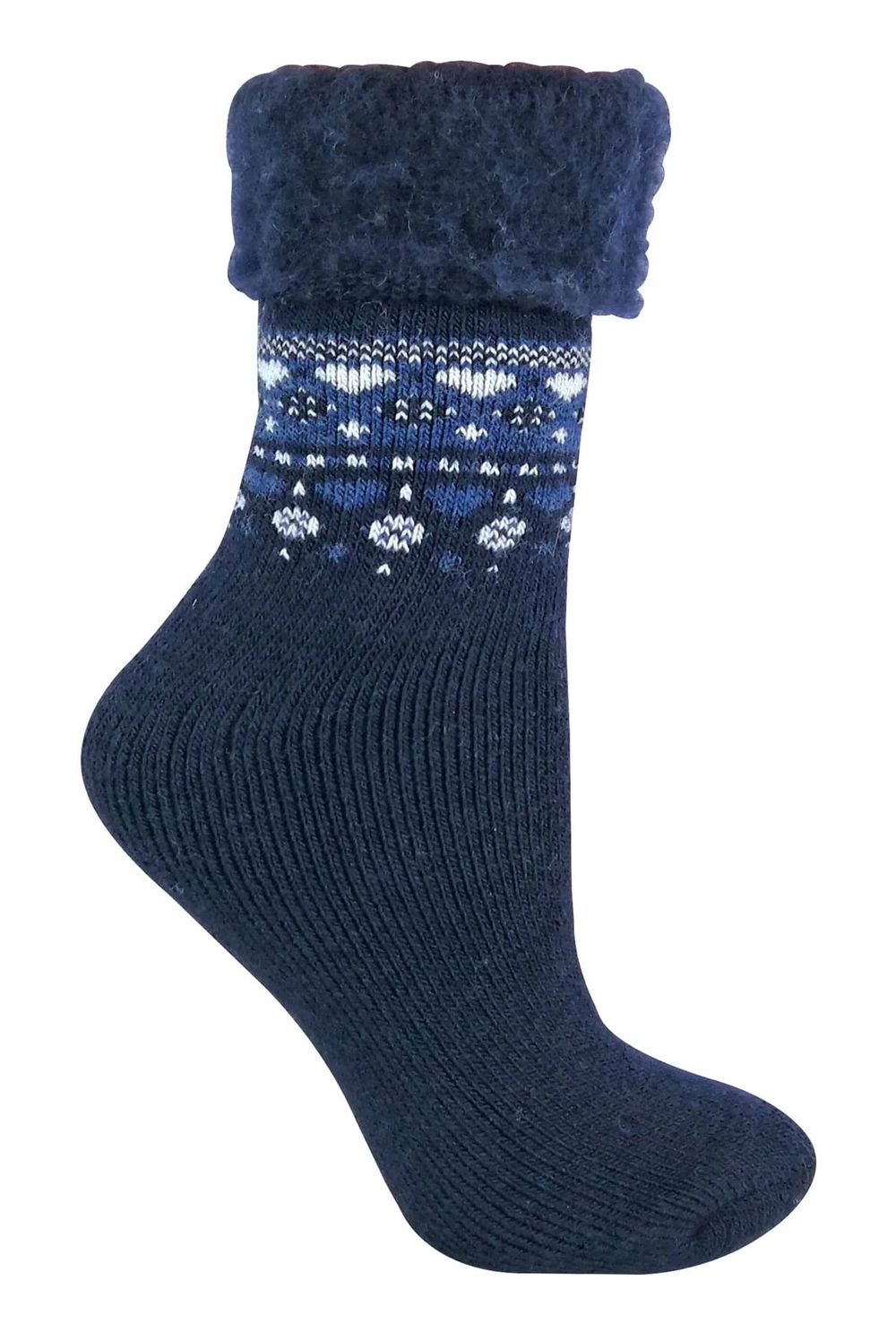 Ladies Turnover Top Wool Bed Socks