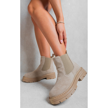 Chunky Chelsea Suede Ankle Boots