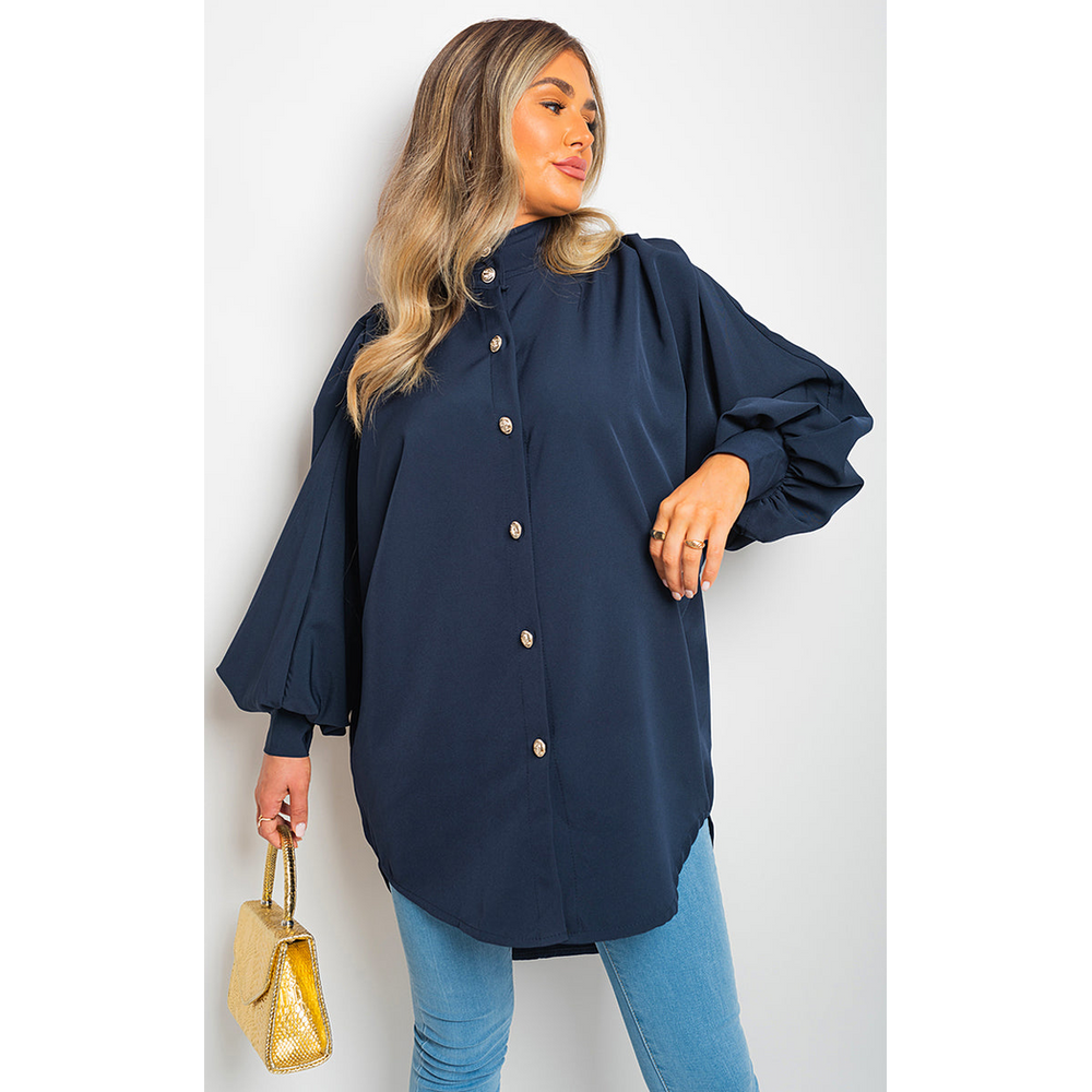 Oversized High Neck Shirt