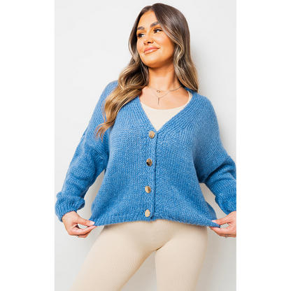 V-neck Button Down Knitted Cardigan