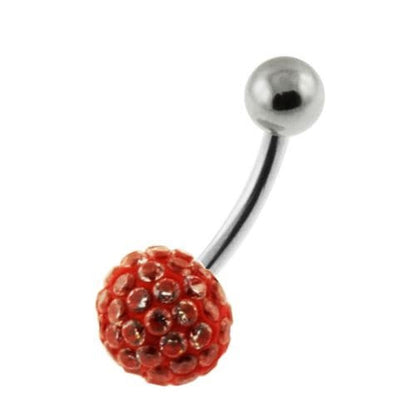 Multi Crystal Genuine CZ Belly Bar