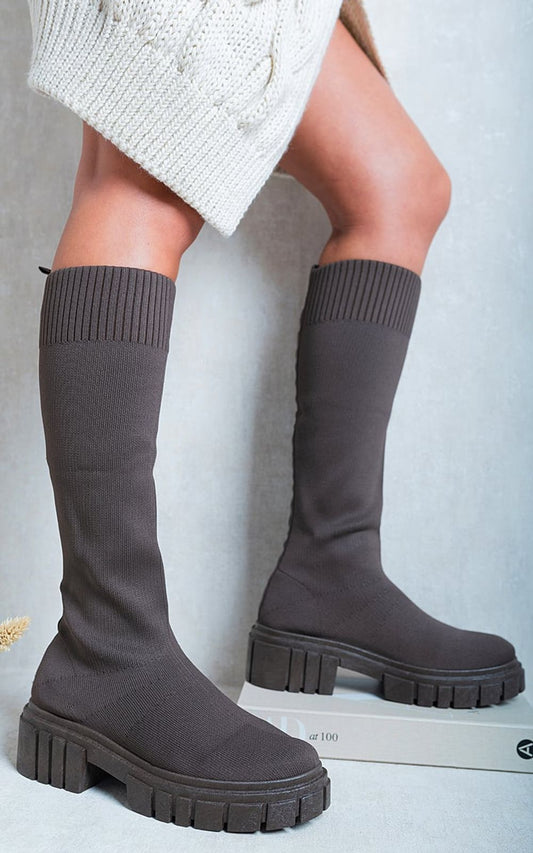 Knee High Chunky Sock Boots