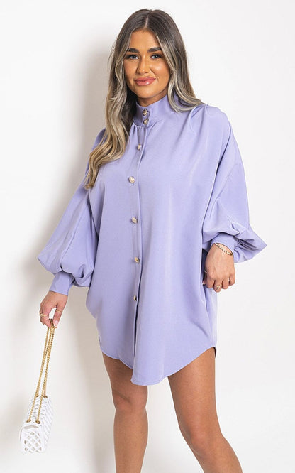 Oversized High Neck Shirt